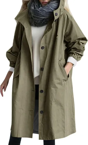 2023 Women's Trench Coat Long Double-Breasted Fall Fashion Windbreaker Jackets Classic Lapel Slim Overcoat Outerwear