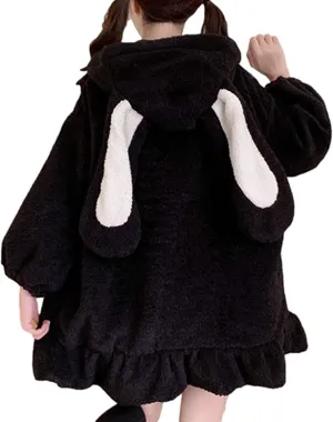 2024 Fall Hoodie Jacket Coat Bunny Cute Hoodie Thick Blouse Top Fall Fashion 2024 Womens Jackets Casual Womens