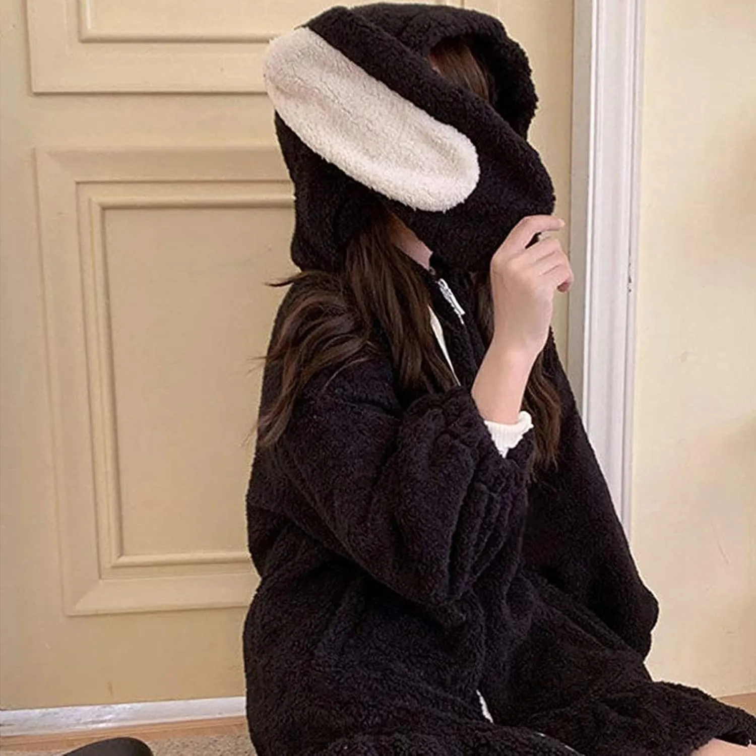 2024 Fall Hoodie Jacket Coat Bunny Cute Hoodie Thick Blouse Top Fall Fashion 2024 Womens Jackets Casual Womens
