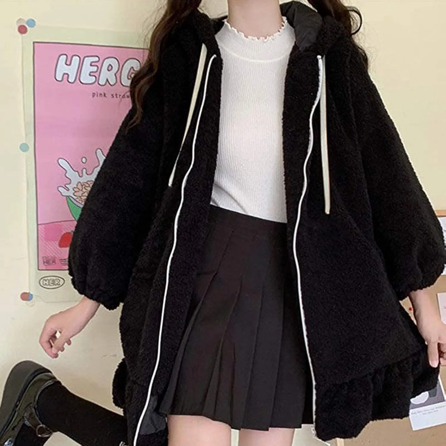 2024 Fall Hoodie Jacket Coat Bunny Cute Hoodie Thick Blouse Top Fall Fashion 2024 Womens Jackets Casual Womens