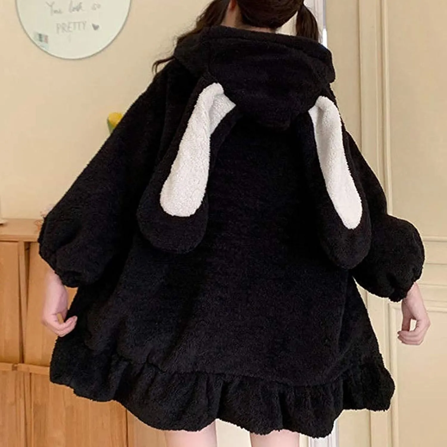 2024 Fall Hoodie Jacket Coat Bunny Cute Hoodie Thick Blouse Top Fall Fashion 2024 Womens Jackets Casual Womens