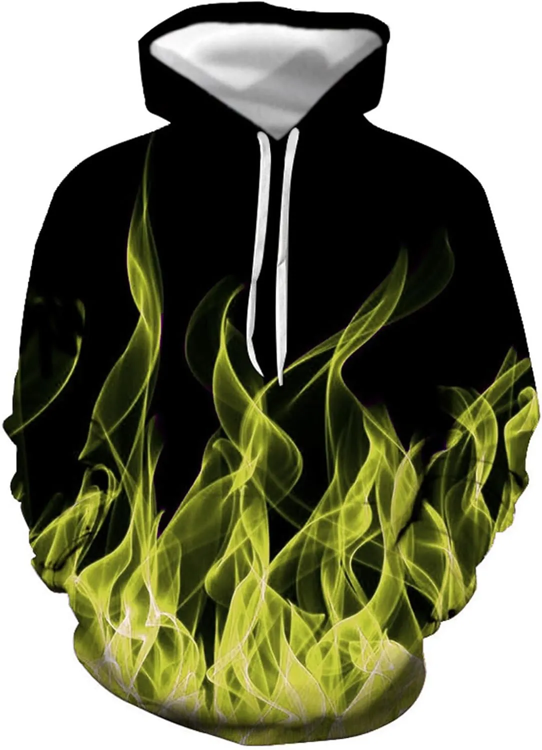 3D Flame Print Hoodies for Men Women Long Sleeves Casual Shirt Hooded Pullover Loose Tops with Pockets