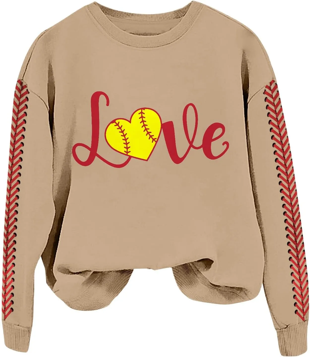 Baseball Sweatshirt for Womens 2025 Long Sleeves Round Neck Pullover Baseball Letter Print Blouses Fall Workout Tops