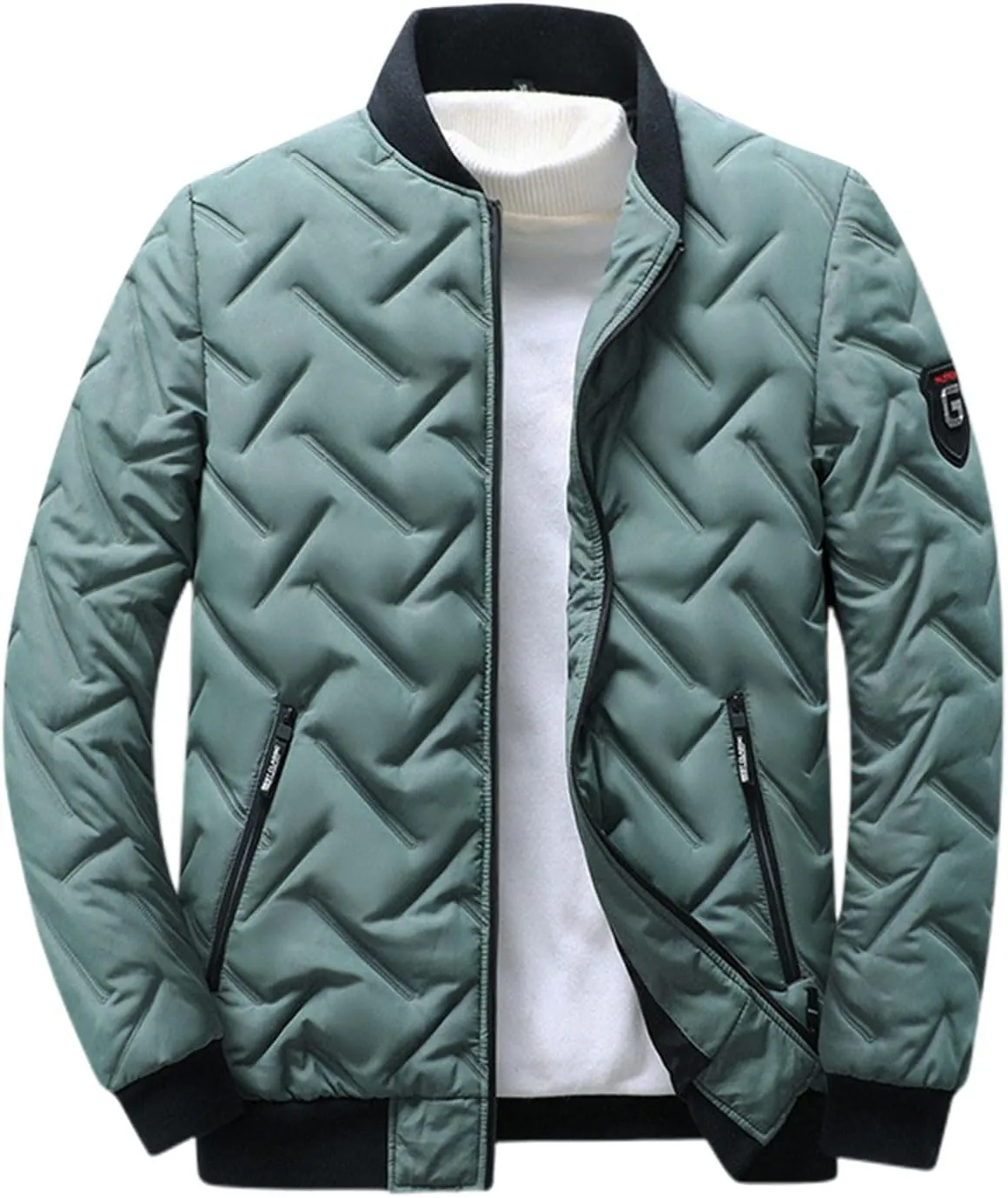 BIFUTON Mens Lightweight Puffer Jackets Warm Puffy Winter Down Jacket Windproof Quilted Coat Zipper Thick Fleece Jackets