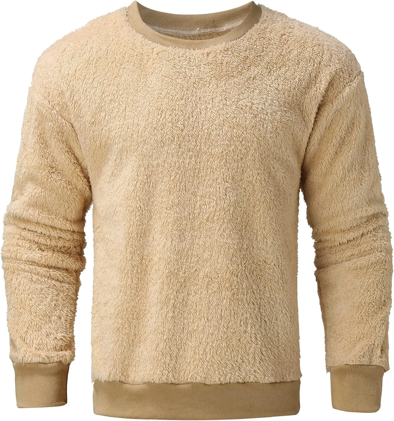 BIFUTON Sweaters for Men, Men's Crewneck Sweater Soft Casual Sweaters for Men Solid Color Classic Pullover Fleece Sweatshirts