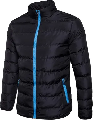 BIFUTON Winter Jackets for Men Lightweight Puffer Jacket Zip Up Quilted Jackets Stand Up Collar Packable Down Coat Jacket Top