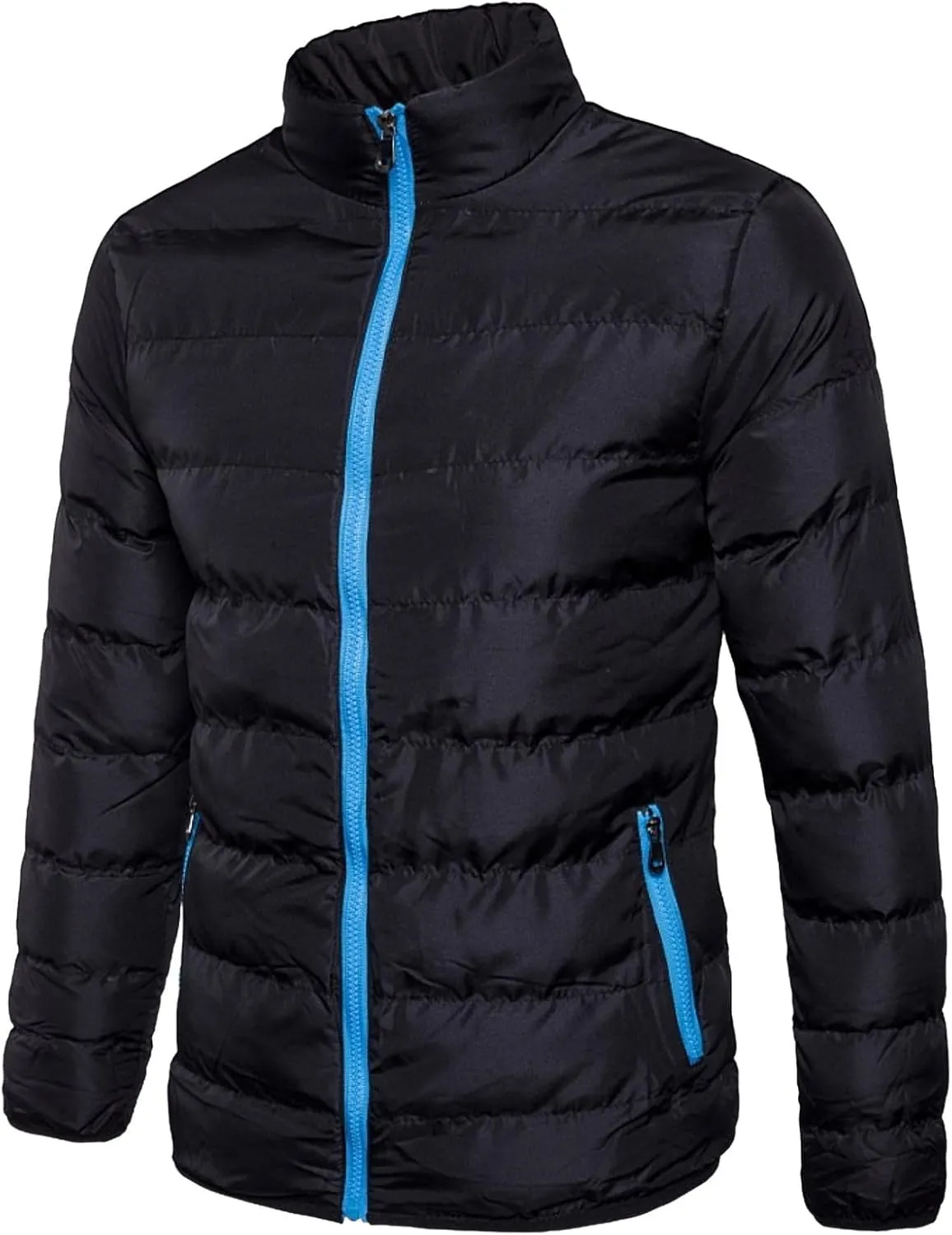 BIFUTON Winter Jackets for Men Lightweight Puffer Jacket Zip Up Quilted Jackets Stand Up Collar Packable Down Coat Jacket Top