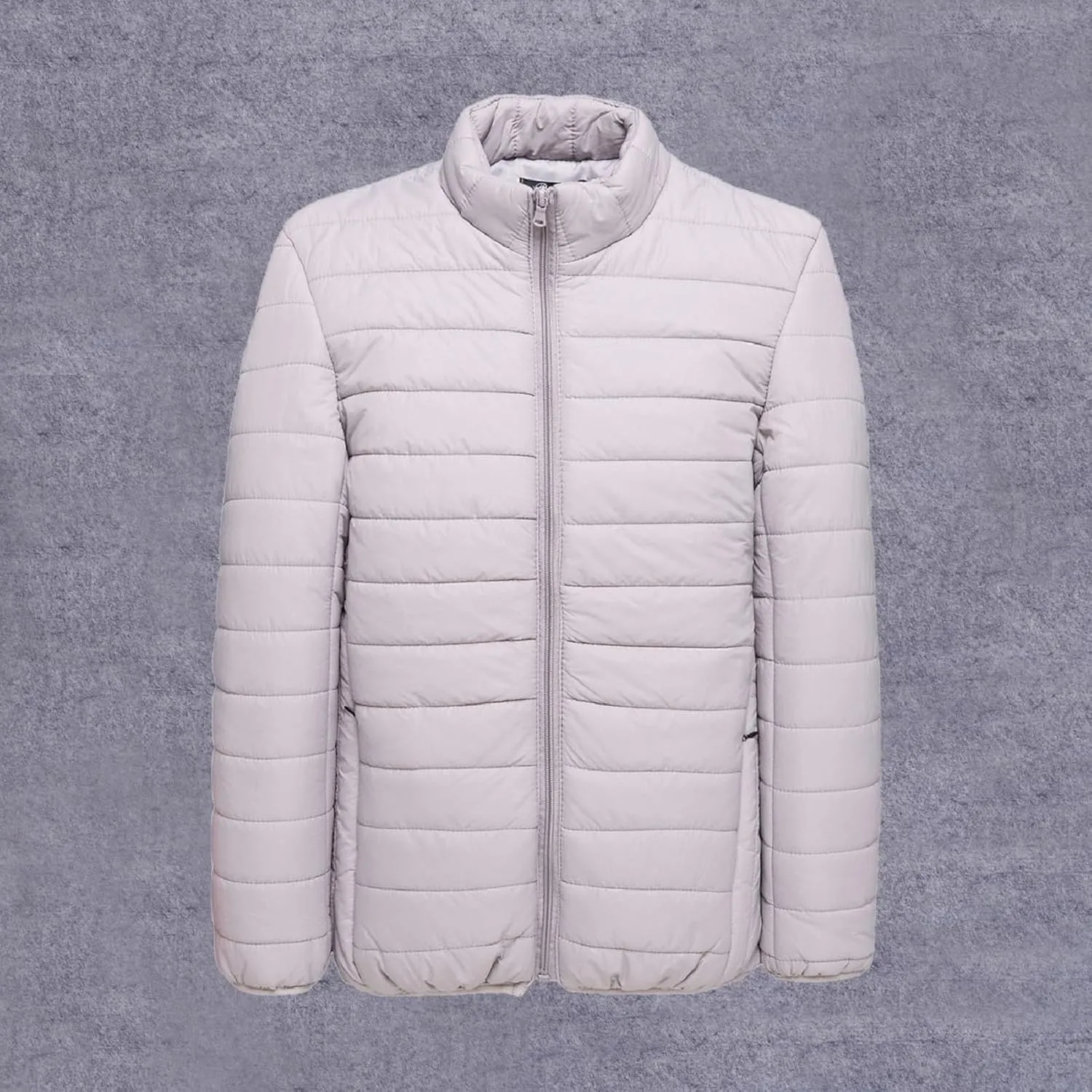 BIFUTON Winter Jackets for Men Lightweight Puffer Jacket Zip Up Quilted Jackets Stand Up Collar Solid Down Coat Jacket Tops