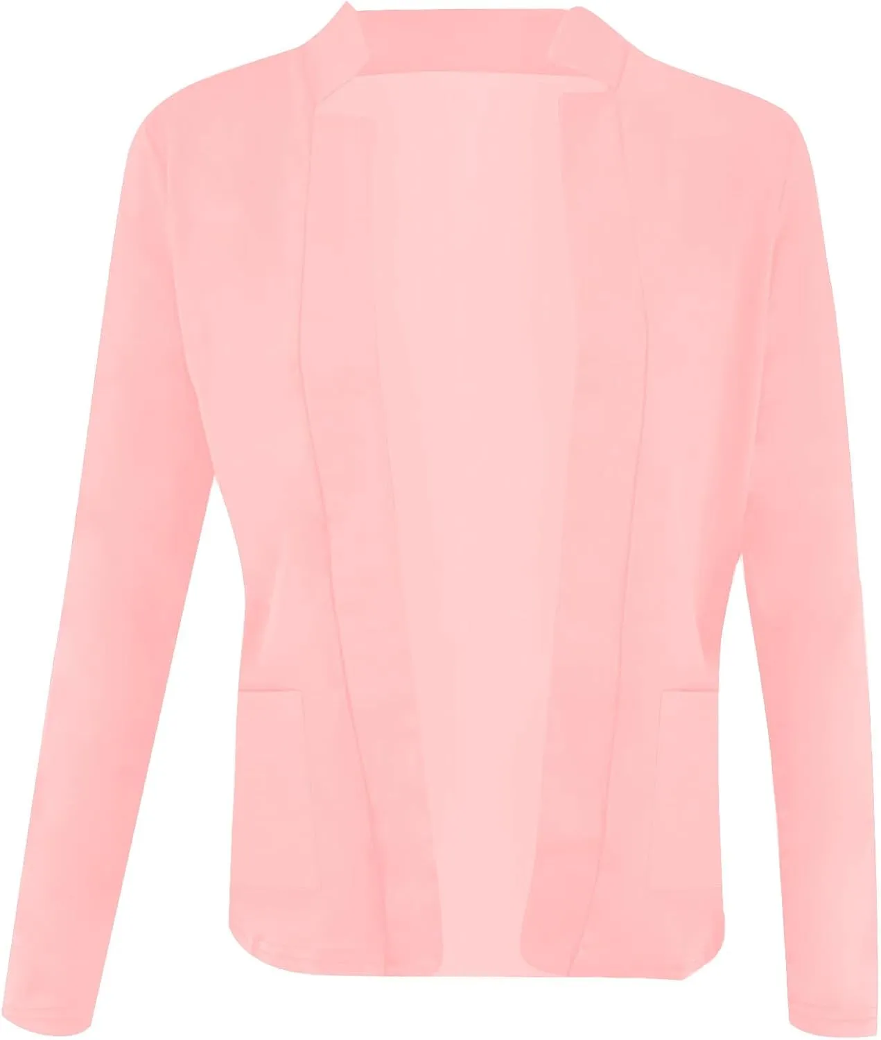 Binmer Women Lightweight Long Sleeve Crop Blazer Casual Open Front Business Suit Notched Collar Work Office Coat Plus Size