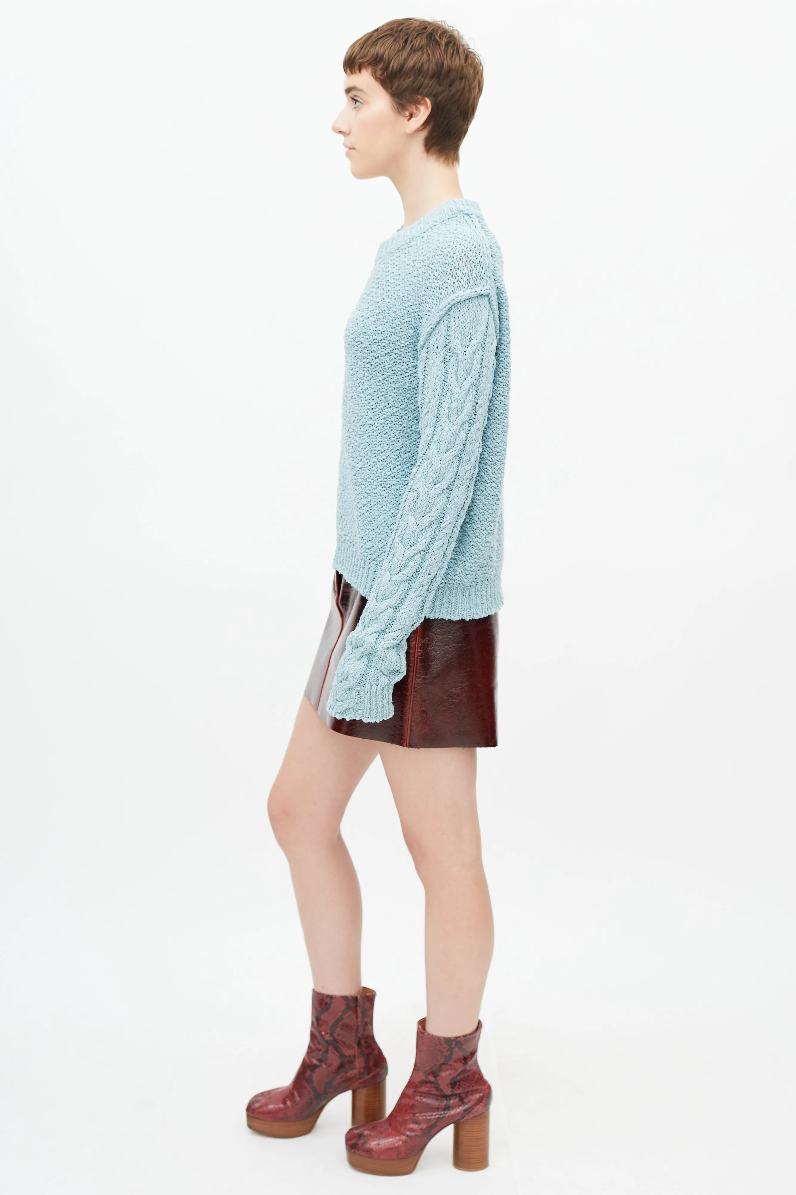 Blue Hila Cable Knit Sweater