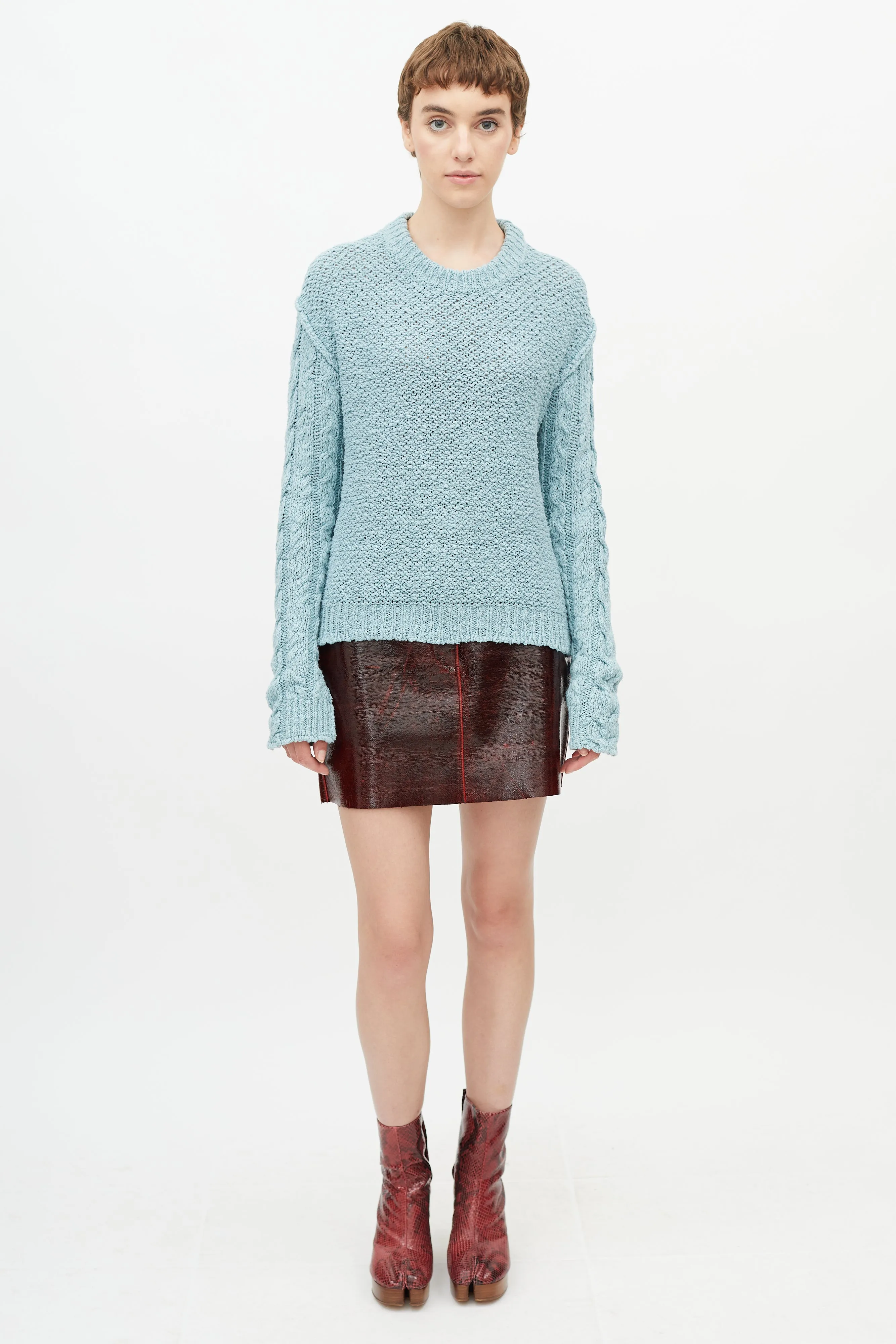 Blue Hila Cable Knit Sweater