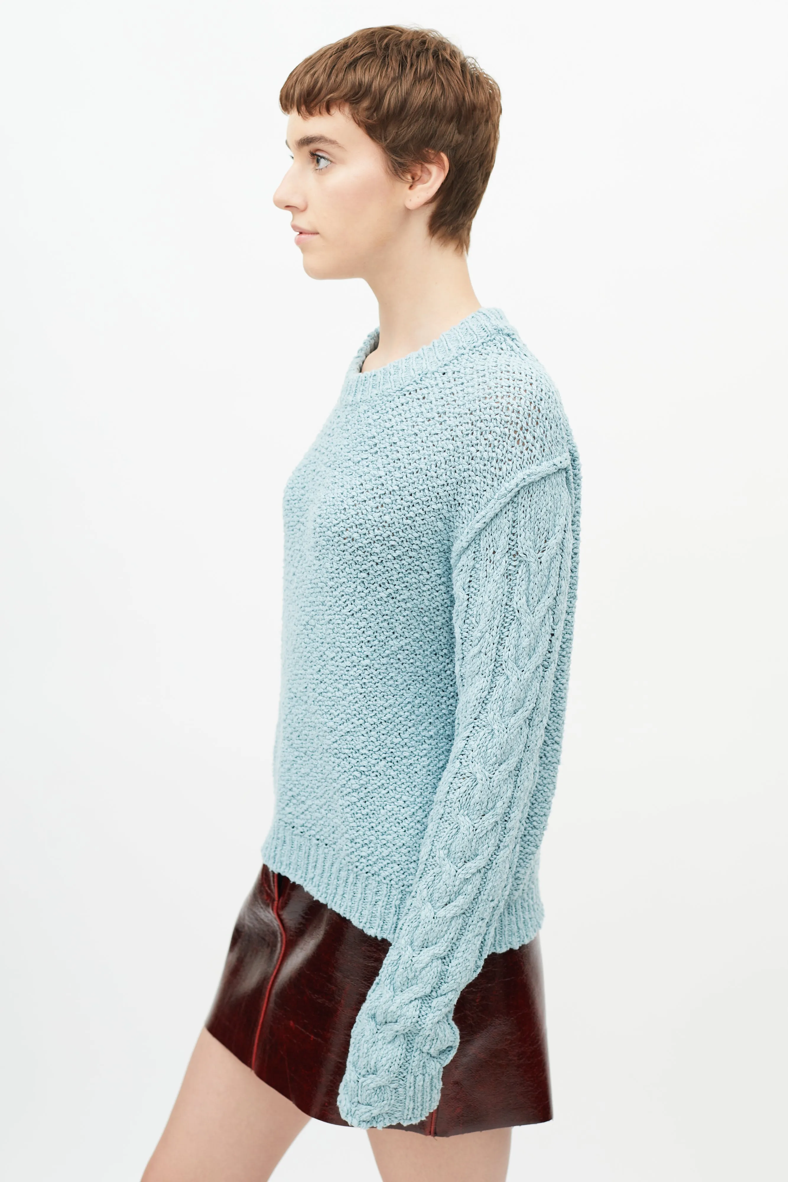 Blue Hila Cable Knit Sweater