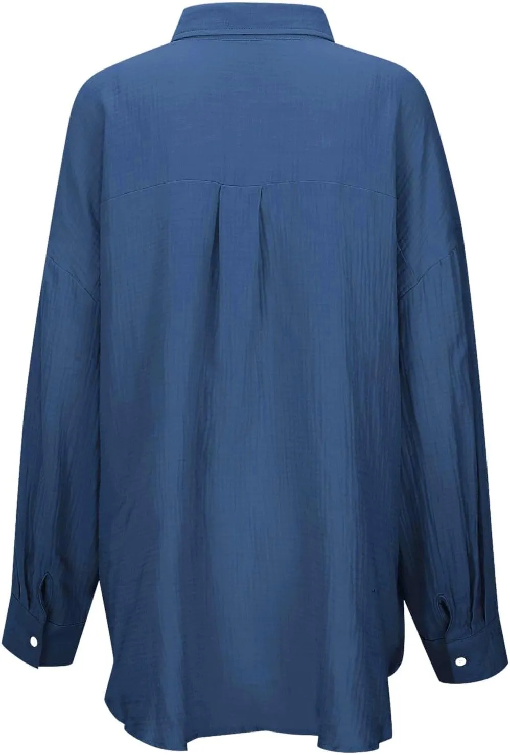 Button Down Sun Shirts for Women Long Sleeve Oversized Cardigan Blouse Boyfriend Collared Beach Cover Up with Pockets
