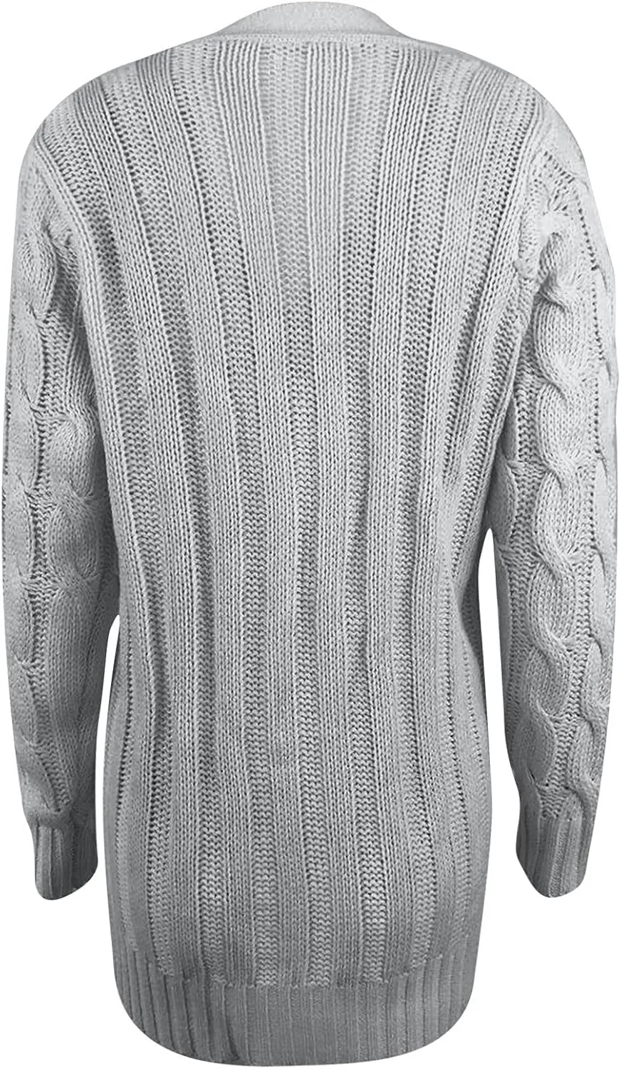 Cardigan Sweaters for Women Button Long Sleeve Cable Knit Sweater Loose Open Front Casual Fall Fashion Cardigans