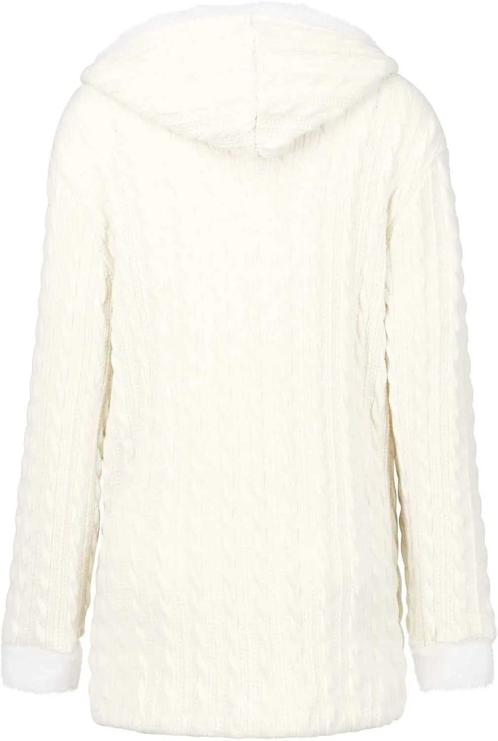 Cardigan Sweaters for Women Hooded Fleece Lined Button Down Front Jackets Winter Coat with Pockets