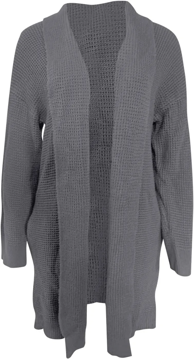 Cardigan Sweaters for Women Open Front Knit Cardigan Long Sleeve Solid Color Sweater Autumn Casual Coat