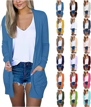 Cardigan Sweaters for Women Trendy Open Front Lightweight Jackets Tops Fall Fashion 2024 Shirts Loose Outwear