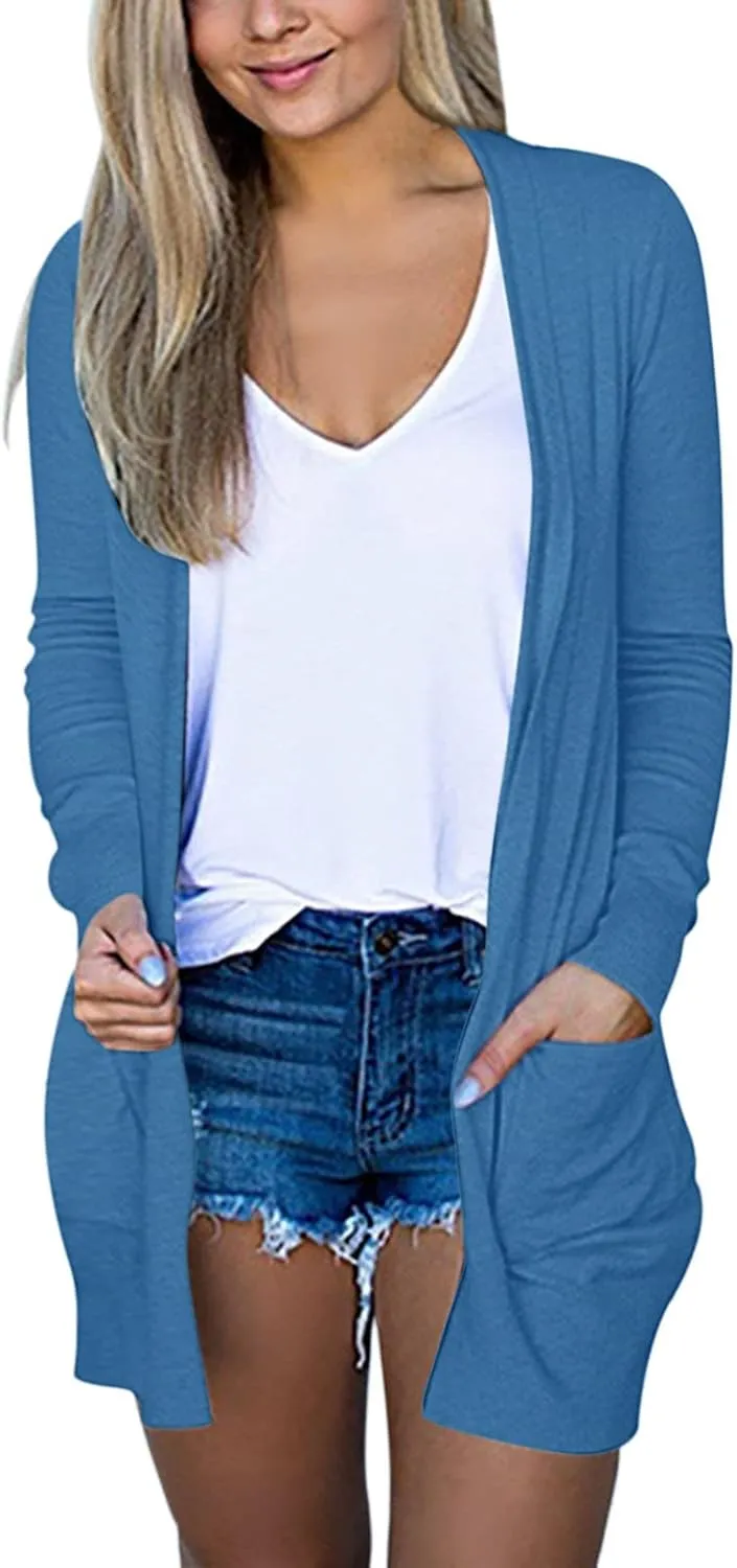 Cardigan Sweaters for Women Trendy Open Front Lightweight Jackets Tops Fall Fashion 2024 Shirts Loose Outwear