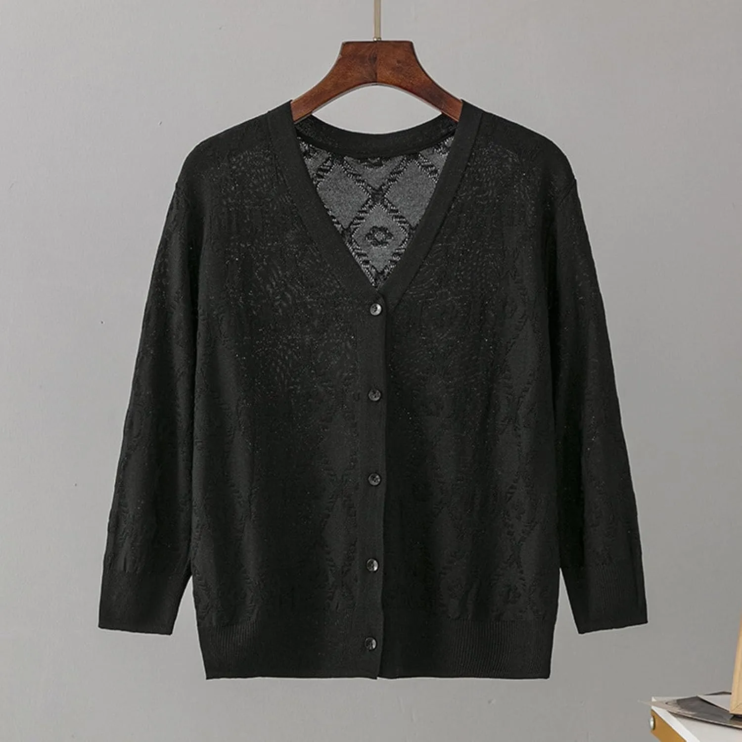 Cardigans for Women Long Sleeve Knit Coat V-Neck Button Down Lightweight Cardigan Sweater Open Front Knitwear Jackets