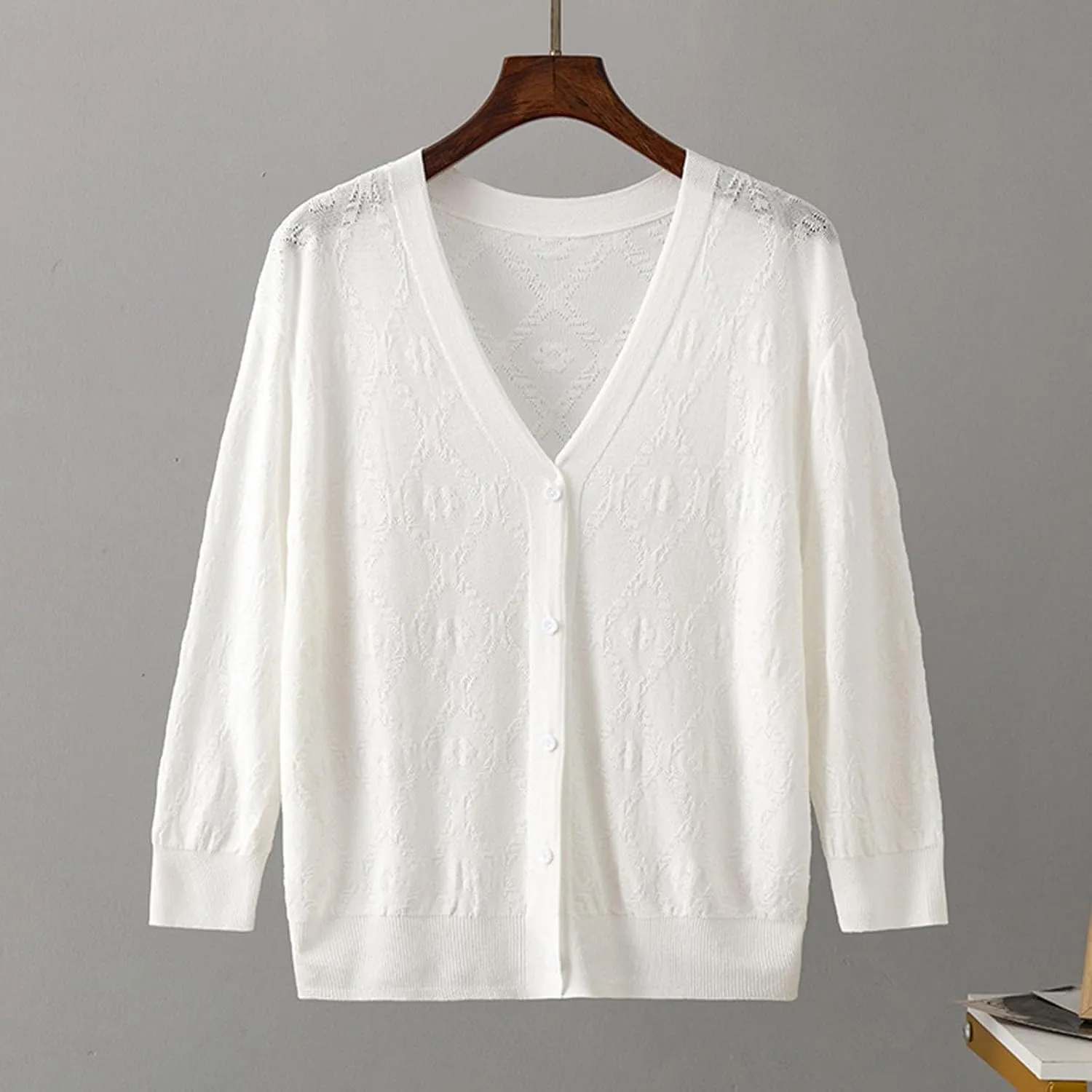 Cardigans for Women Long Sleeve Knit Coat V-Neck Button Down Lightweight Cardigan Sweater Open Front Knitwear Jackets