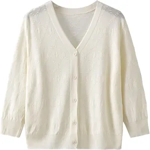 Cardigans for Women Long Sleeve Knit Coat V-Neck Button Down Lightweight Cardigan Sweater Open Front Knitwear Jackets