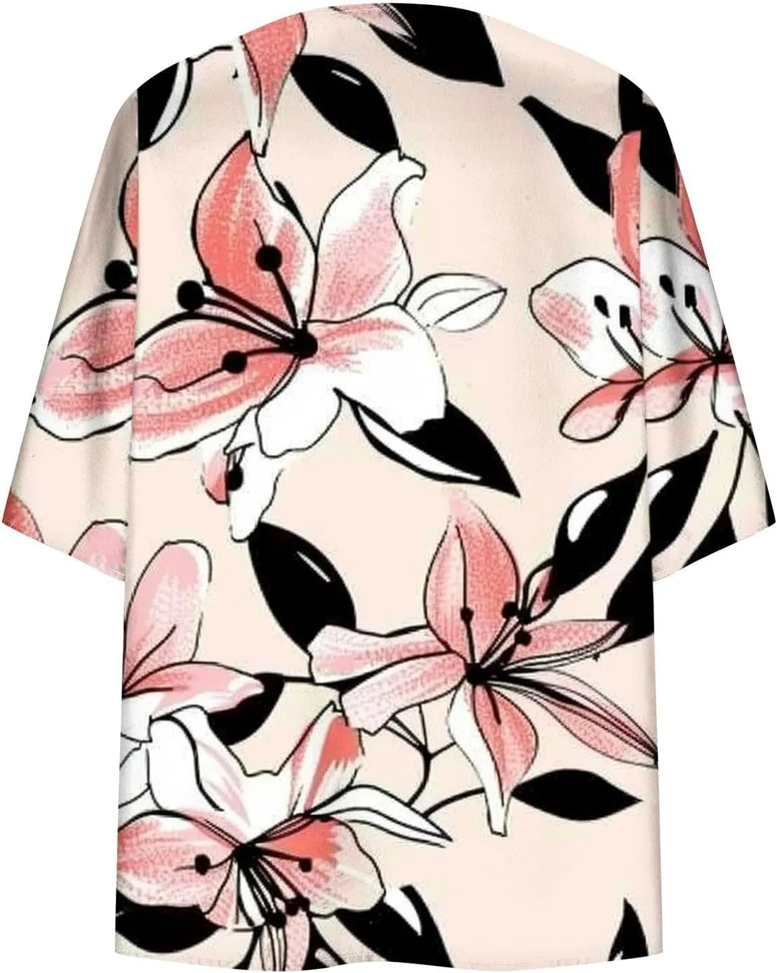 Cardigans for Women Trendy 3/4 Sleeve Open Front Cardigan Floral Printed Boho Kimono Summer Vacation Outfits