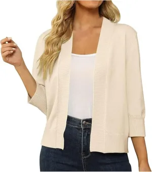 Cardigans for Women Trendy Cropped Cardigan Sweaters Lightweight Open Front Knit Coat Business Casual Outfits