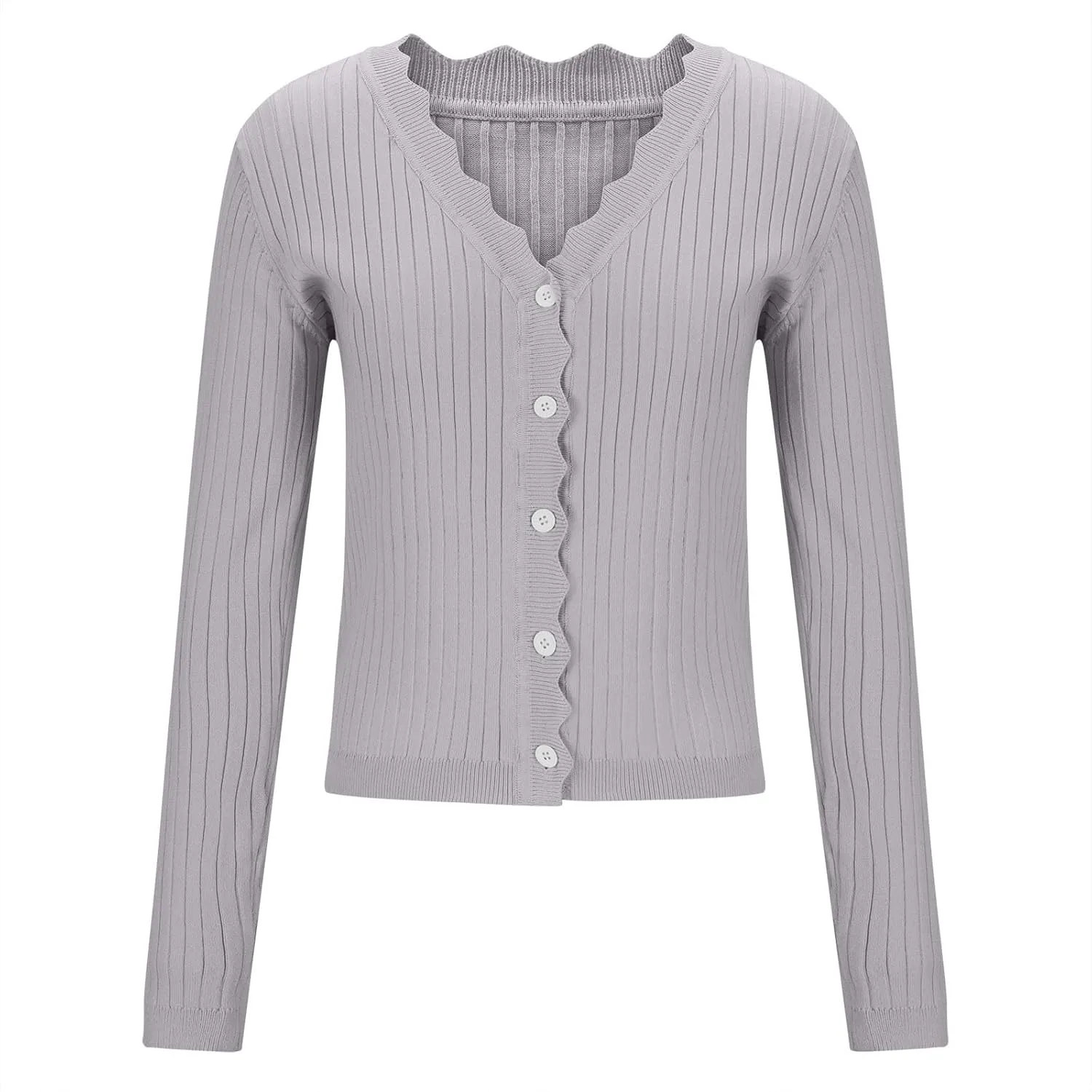 Cardigans for Women Trendy Cropped Solid Open Front Coat Fall Sweaters Vintage Womens Long Sleeve Tops Button Down