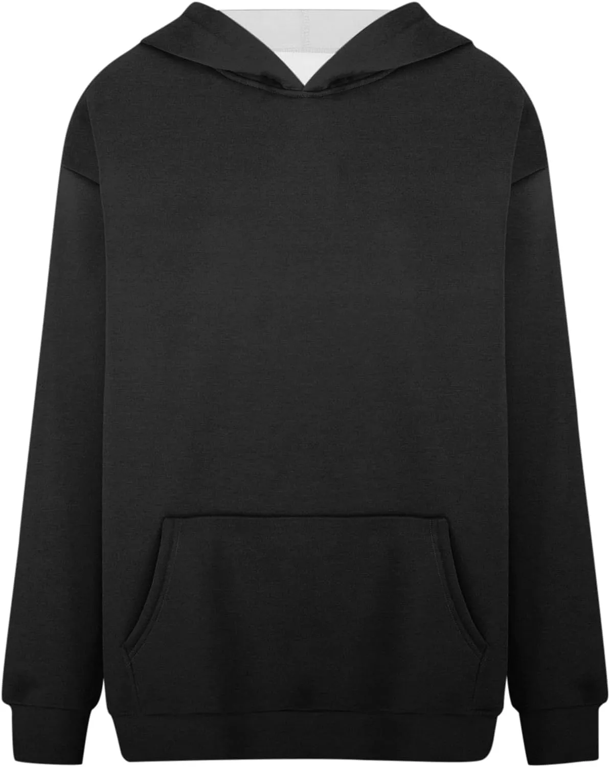 Casual Hoodies for Women Oversized Solid Pullover Tops Loose Comfy Long Sleeve Sweatshirts with Pockets Fall Clothes