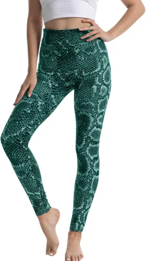 Casual Leggings for Women High Waist Printed Tummy Control Butt Lifting Pants Slimming Workout Compression Athletic Tights