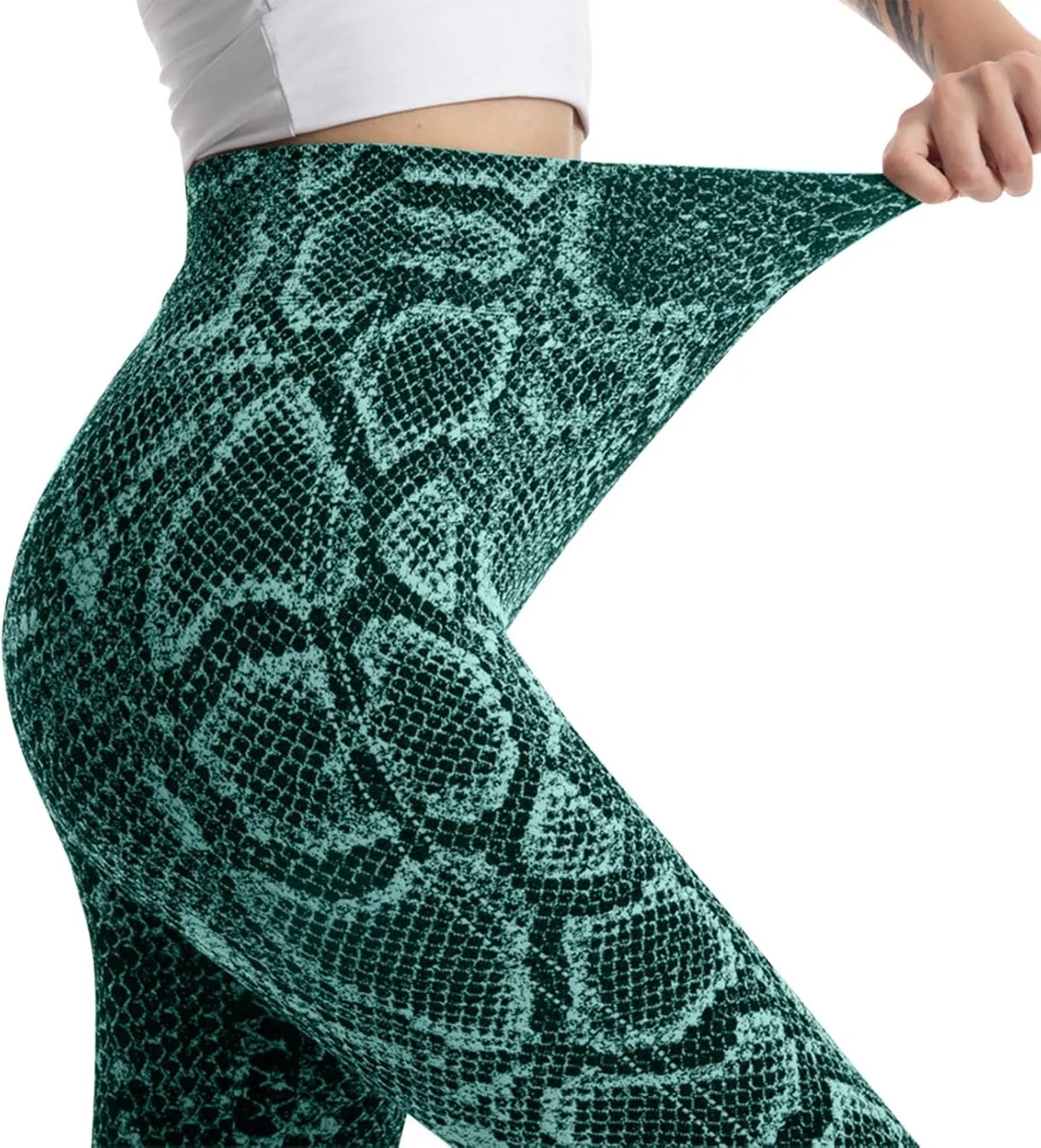 Casual Leggings for Women High Waist Printed Tummy Control Butt Lifting Pants Slimming Workout Compression Athletic Tights