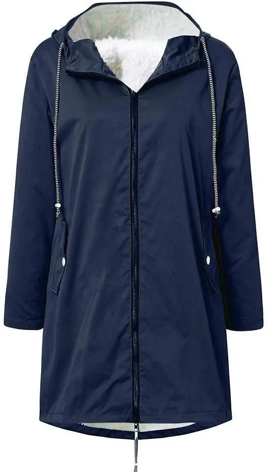 cooki Winter Jackets for Women Thick Womens Warm Fur Fleece Lined Hooded Plus Size Warm Down Outerwear Parka Coats Tops