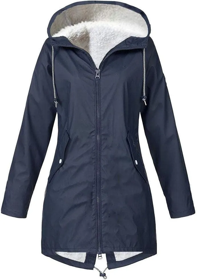 cooki Winter Jackets for Women Thick Womens Warm Fur Fleece Lined Hooded Plus Size Warm Down Outerwear Parka Coats Tops