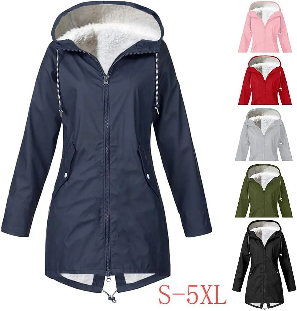 cooki Winter Jackets for Women Thick Womens Warm Fur Fleece Lined Hooded Plus Size Warm Down Outerwear Parka Coats Tops