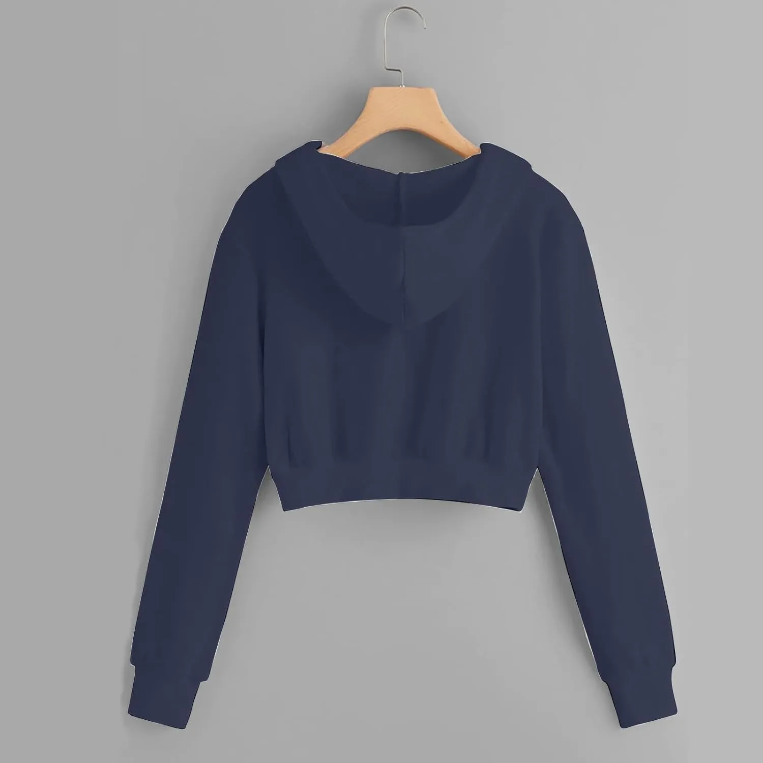 Cropped Hooded Sweatshirts for Women Fleece Full Zip Up Hoodies 90S Long Sleeve Y2k Clothes Jacket Top with Pockets