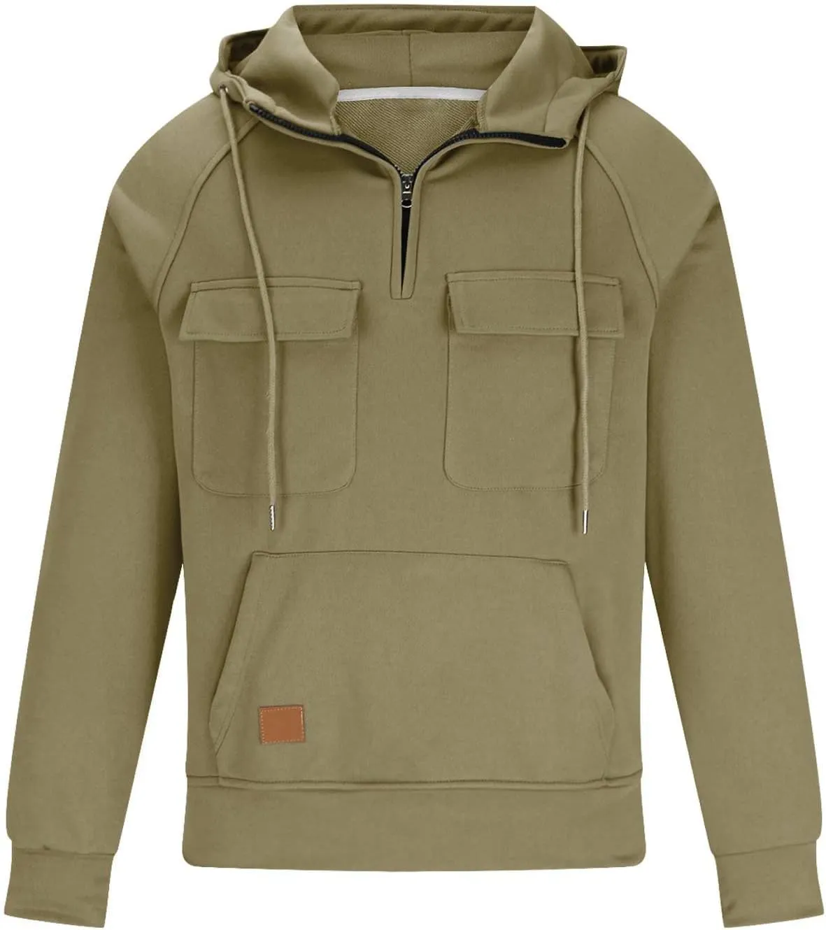 Ctreela Men 1/4 Zip Military Sweatshirt, Big and Tall Army Tactical Pullover Hoodie, Vintage Western Outdoor Hooded Jacket