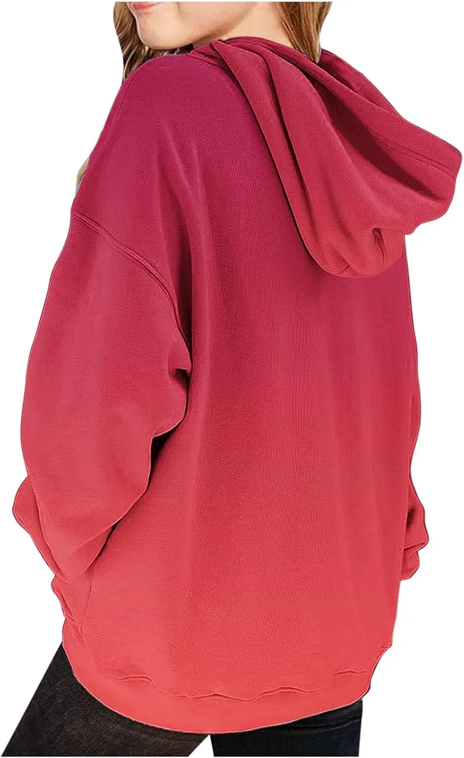 Cute Hoodies For Girls Oversized Long Sleeve Sweatshirt Gradient Teen Girls Pullover Tops 2-13 Years