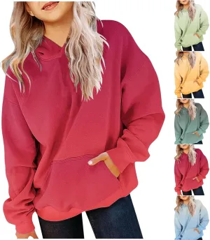 Cute Hoodies For Girls Oversized Long Sleeve Sweatshirt Gradient Teen Girls Pullover Tops 2-13 Years