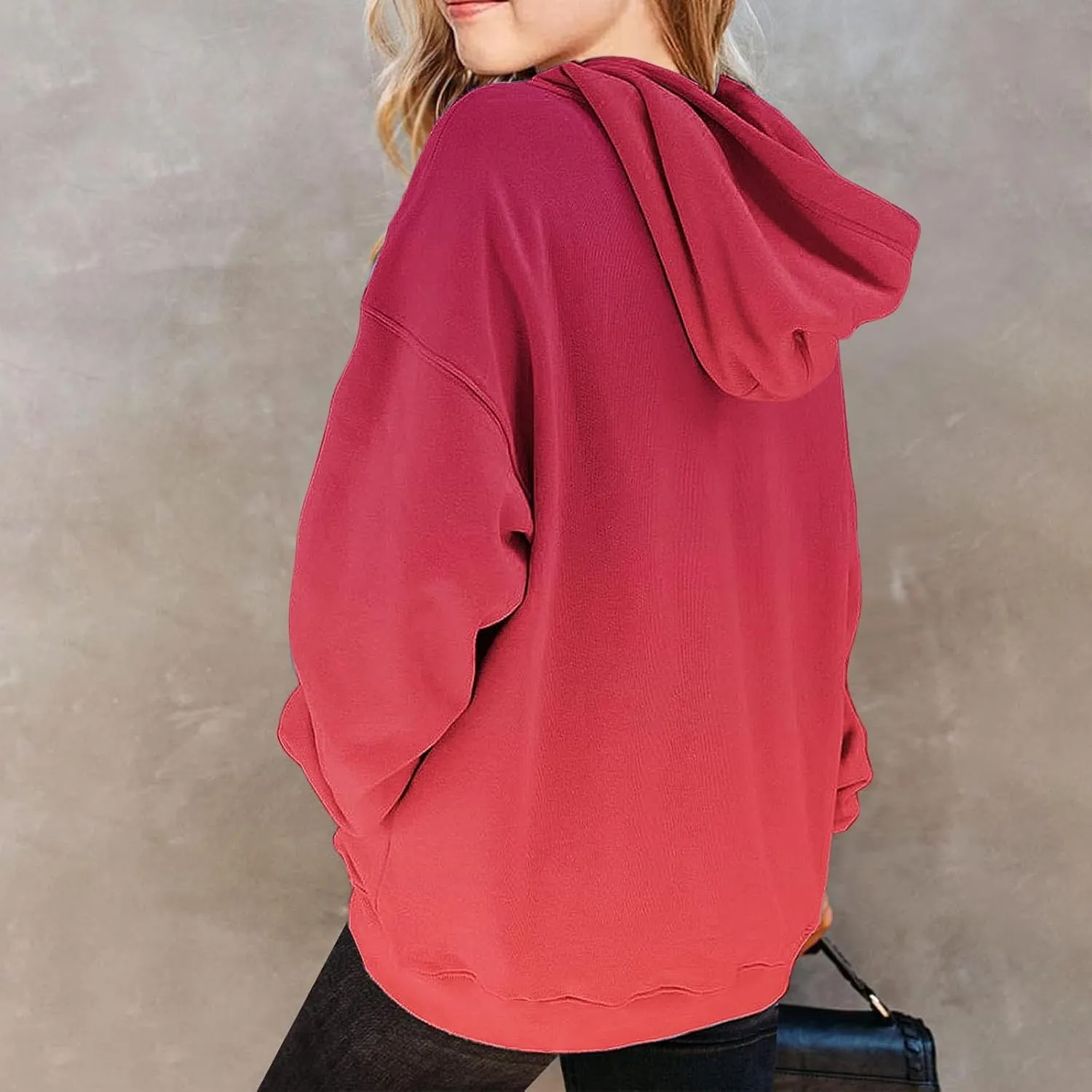 Cute Hoodies For Girls Oversized Long Sleeve Sweatshirt Gradient Teen Girls Pullover Tops 2-13 Years