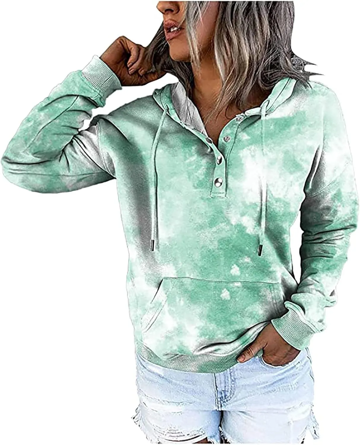 DASAYO Women Vintage Aztec Print Oversized Sweatshirt Relaxed Fit Pullover Hooded Kangaroo Pocket Y2k Jumper Tops 80s Fashion