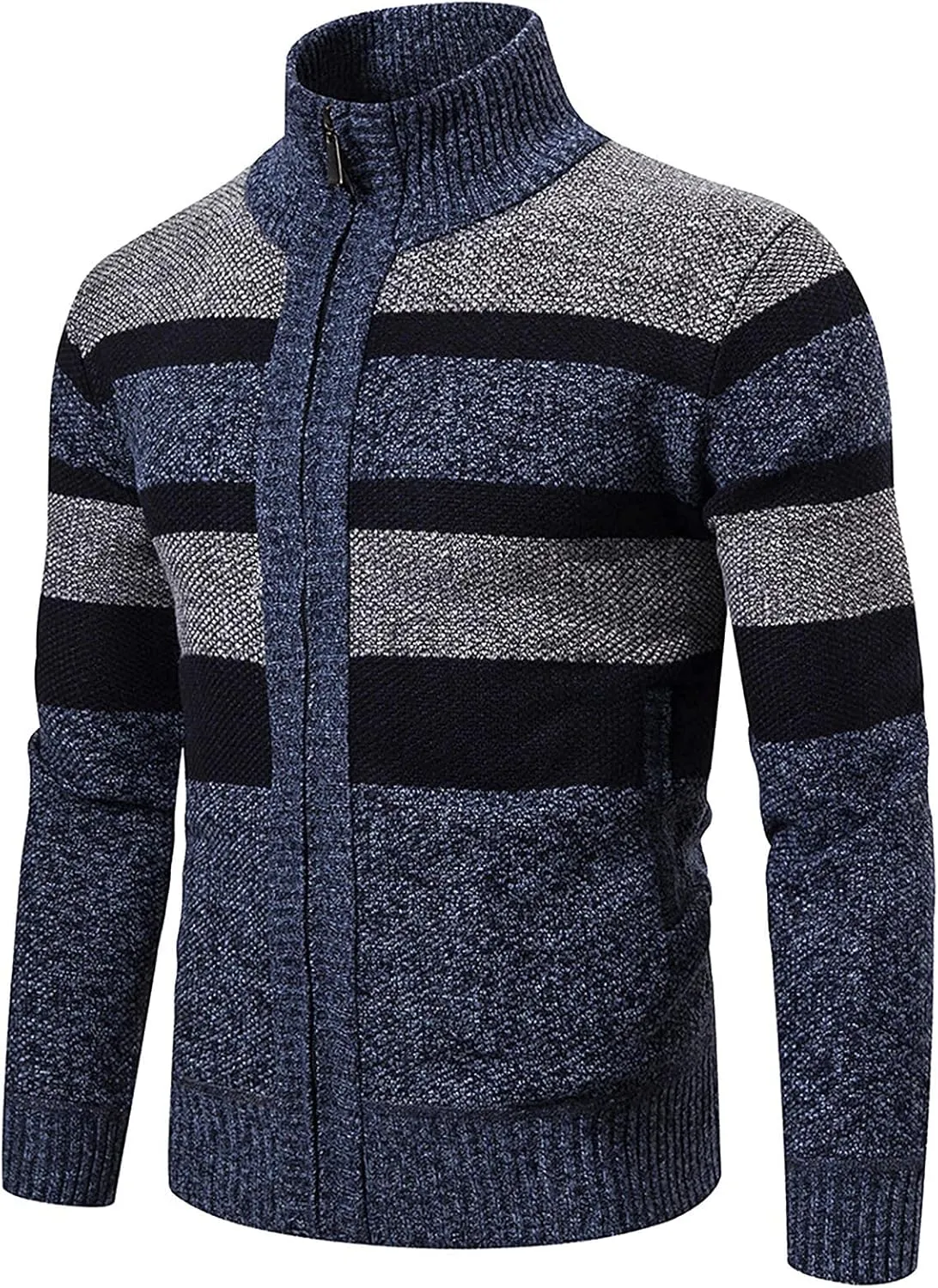 DuDubaby Funny Ugly Sweater for Mens Autumn and Winter Fashion Loose Cardigan Warm Lapel Hooded Jacket Sweater