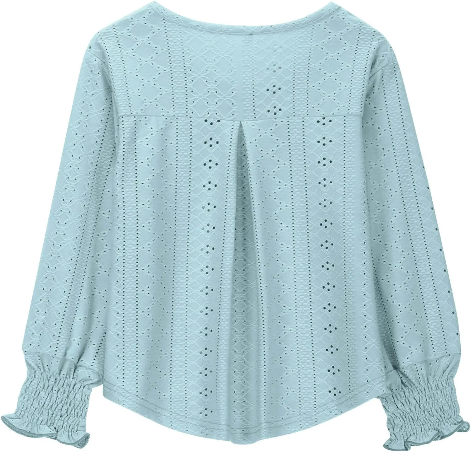 Eyelet Lace Sweatshirt Girls Long Sleeve Crewneck Lightweight Pullover Relaxed Casual Daily Cute Essential