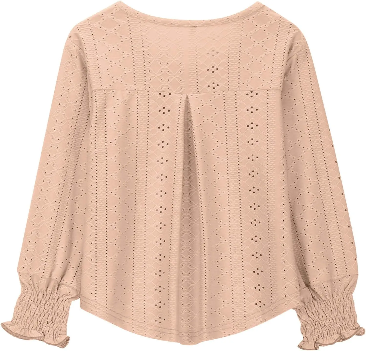 Eyelet Lace Sweatshirt Girls Long Sleeve Crewneck Lightweight Pullover Relaxed Casual Daily Cute Essential