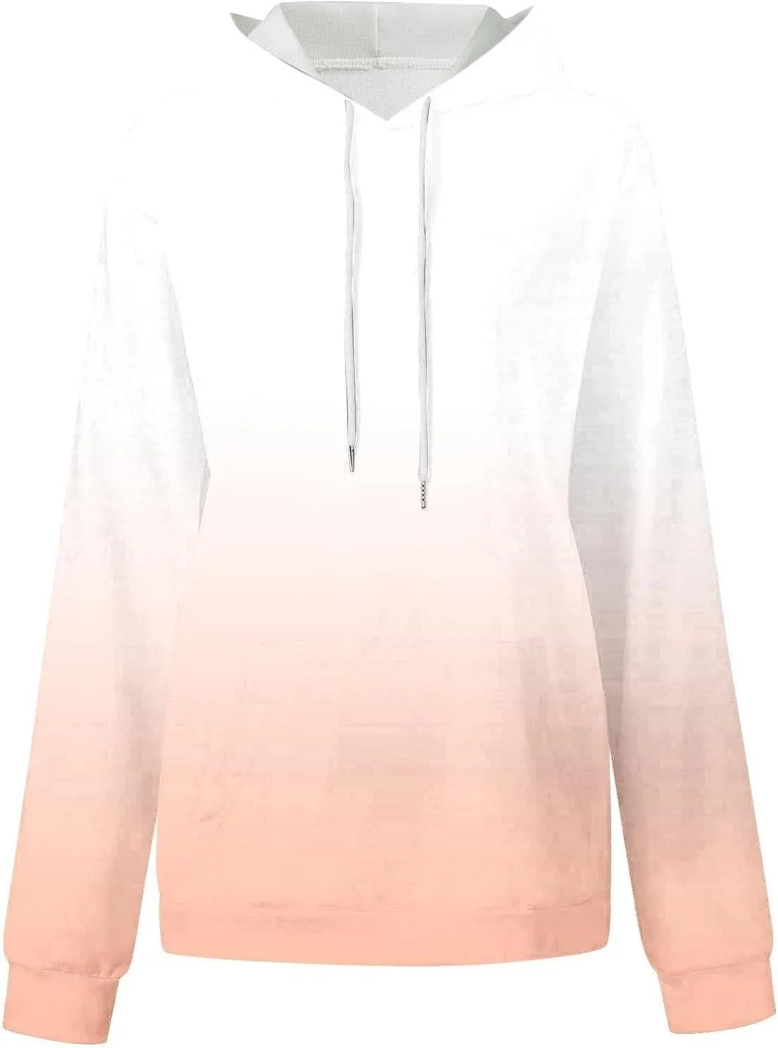 Fall Hoodie for Women Oversized Casual Gradient Color Long Sleeve Pullover Sweatshirts Fashion Hooded Lightweight Tops