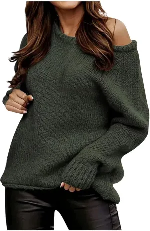 Fall Sweaters,Fall Winter Cable Knit Sweater Trendy Long Sleeve Crew Neck Sweater Soft Casual Loose Chunky Pullover