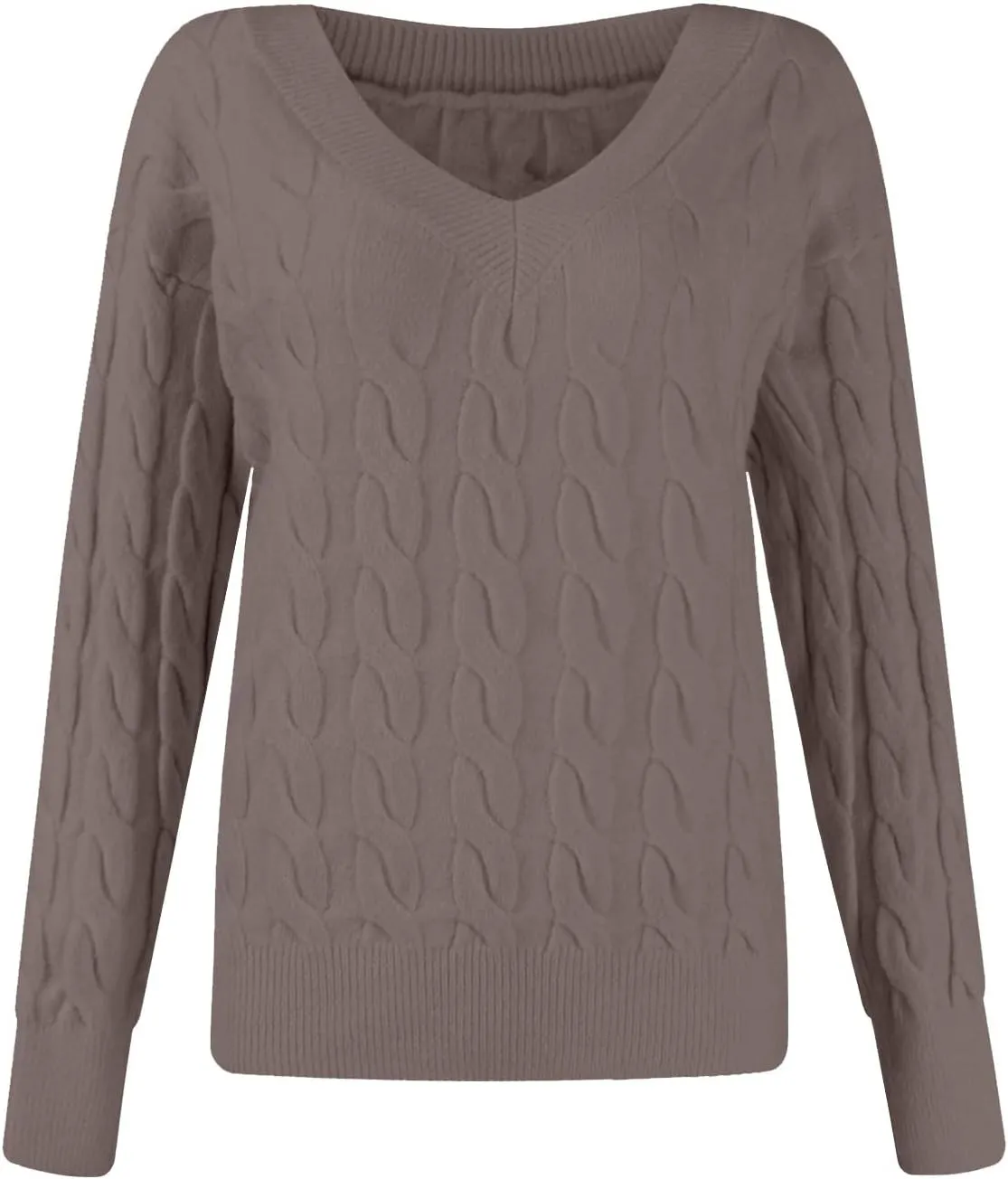 Fall Sweaters,Fall Winter Cable Knit Sweater Trendy Long Sleeve Crew Neck Sweater Soft Casual Loose Chunky Pullover
