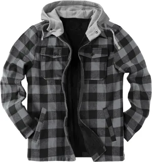Flannel Jackets for Men Big and Tall Design Plaid Shirt Jacket Relaxed Fit Thicken Warm Sweatshirt Cozy Soft Outwear