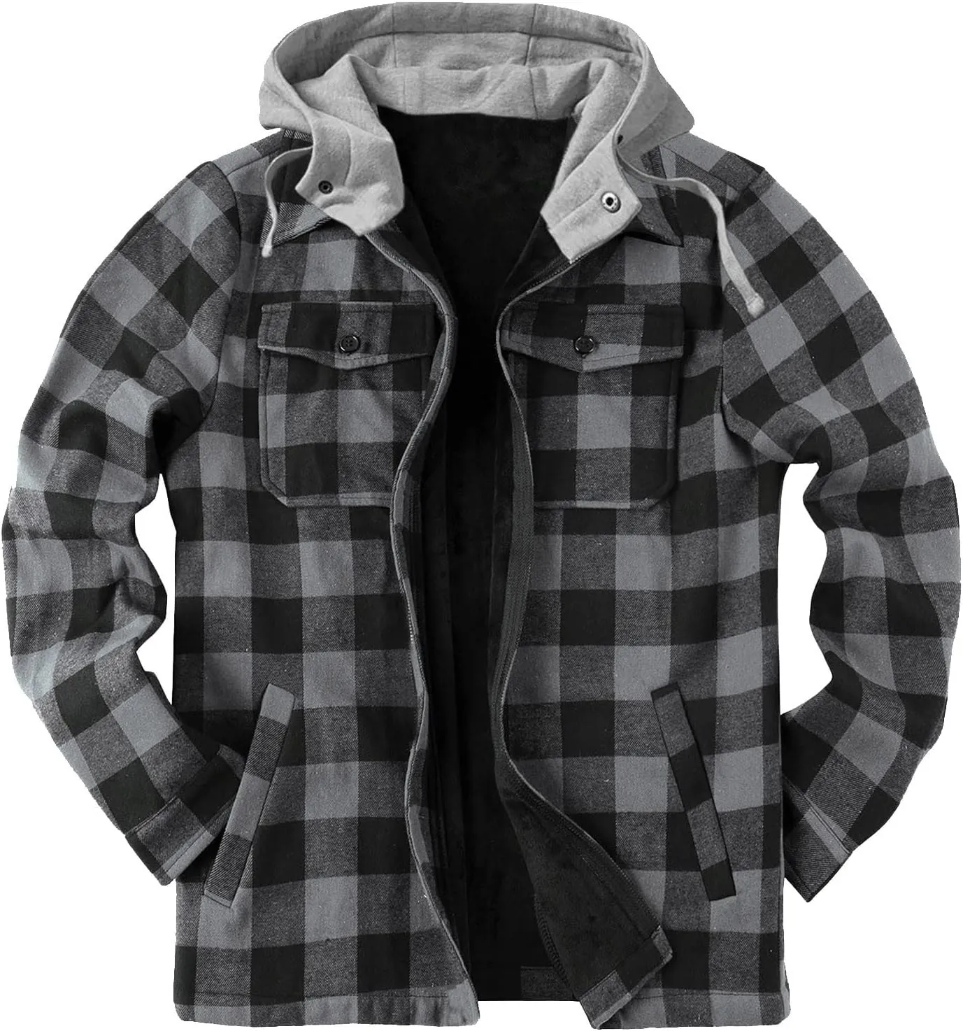 Flannel Jackets for Men Big and Tall Design Plaid Shirt Jacket Relaxed Fit Thicken Warm Sweatshirt Cozy Soft Outwear