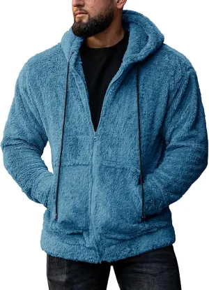Fleece Jacket Men, Men's Outdoor Casual Fleece Sherpa Lined Button Down Shirt Jacket Heavyweight Jacket Coats