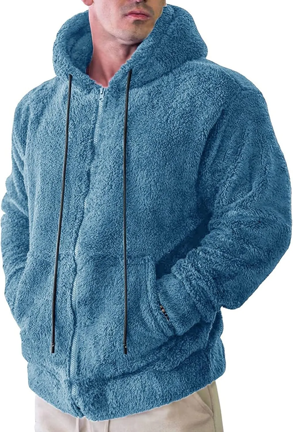 Fleece Jacket Men, Men's Outdoor Casual Fleece Sherpa Lined Button Down Shirt Jacket Heavyweight Jacket Coats